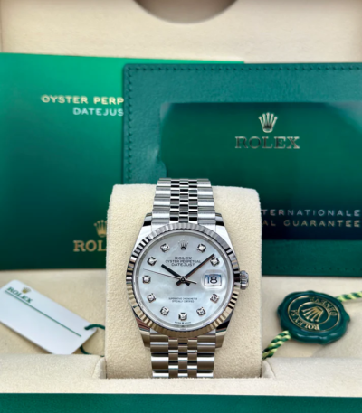 Rolex DATEJUST 36mm 126234 WHITE MOP DIAMONDS JUBILEE UNWORN