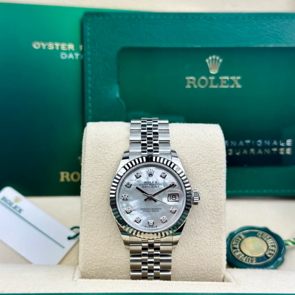 Rolex DATEJUST 28mm 279174 WHITE MOP DIAMONDS JUBILEE UNWORN