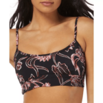 Sundazed Womens Printed Banded Bikini Swim top Black S