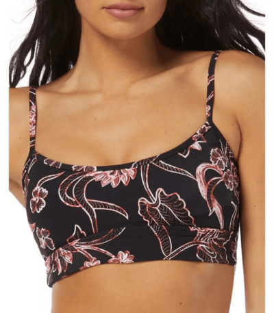 Sundazed Womens Printed Banded Bikini Swim top Black S