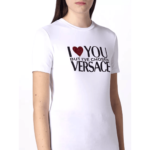 New versace slogan-print Women’s T-shirt White Size 38 US 2 MSRP -$650