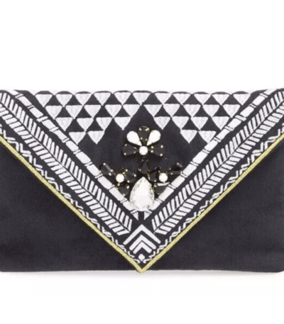 Shiraleah Chicago Micha Embellished Velvet Envelope Clutch