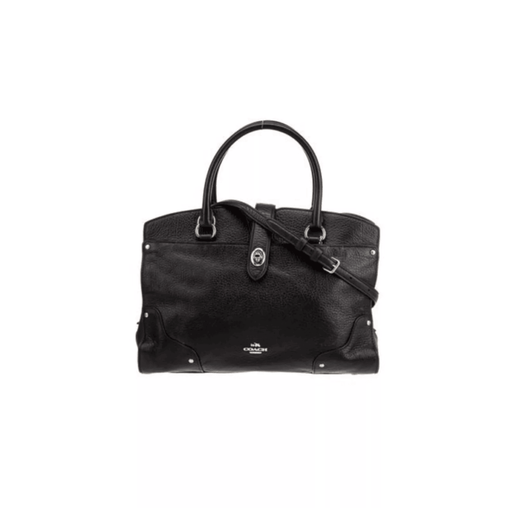 Coach Leather Top Handle Bag Black