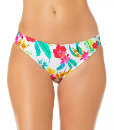 Salt + Cove Womens Juniors Floral Print Hipster Swim Bottom Separates White S