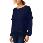 Maison Jules Junior's Lace-Shoulder Top Blue Notte S