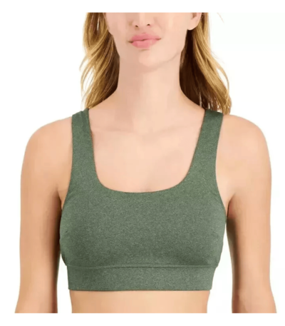 Jenni Women's Square-Neck Bralette Sporty Top in Laganja Green Size Medium M