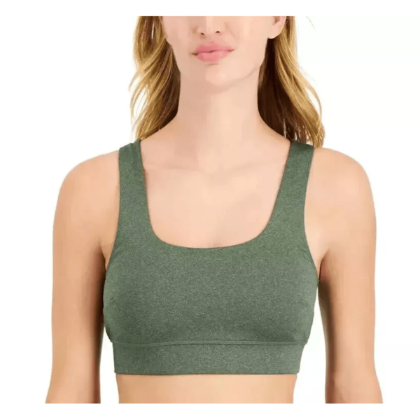 Jenni Women's Square-Neck Bralette Sporty Top in Laganja Green Size Medium M