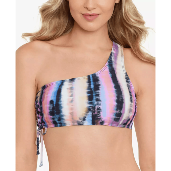 Bikini Swim Top Tie Dye Small SALT+COVE S Purple one shoulder