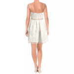 Aqua Womens White Lace Ladder Stitch Party Cocktail Dress M