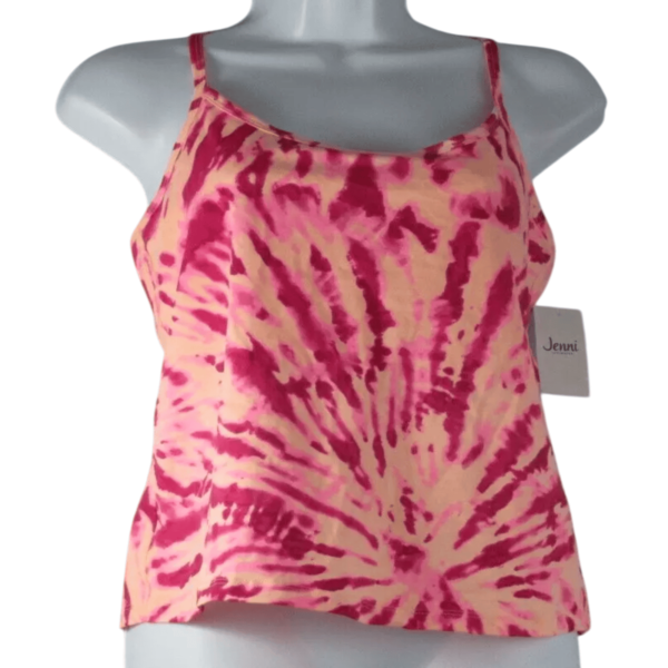 Jenni Women's Shelf-Bra Lounge Camisole Top, Juicy Melon Tie Dye, XS