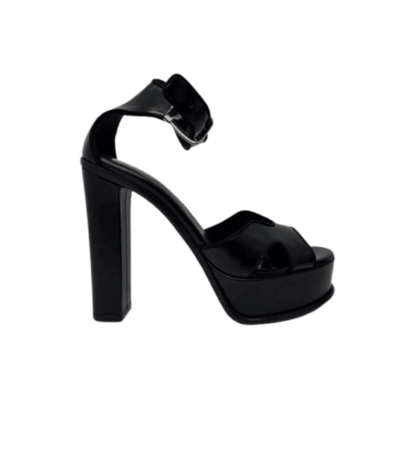 New Alexander McQueen Womens Black Platform Sandals Shoes 40