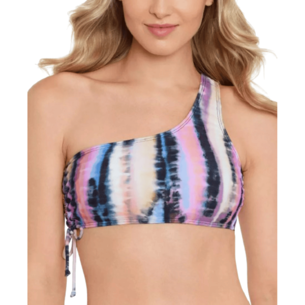 Bikini Swim Top Tie Dye Small SALT+COVE XS Purple one shoulder