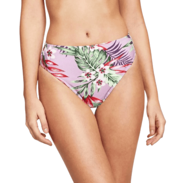 Salt + Cove Womens High-Waist Floral Beachwear Swim Bottom Separates S Purple