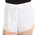 KENSIE Womens White Fringed Straight leg Short Size: XS