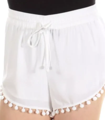 KENSIE Womens White Fringed Straight leg Short Size: XS