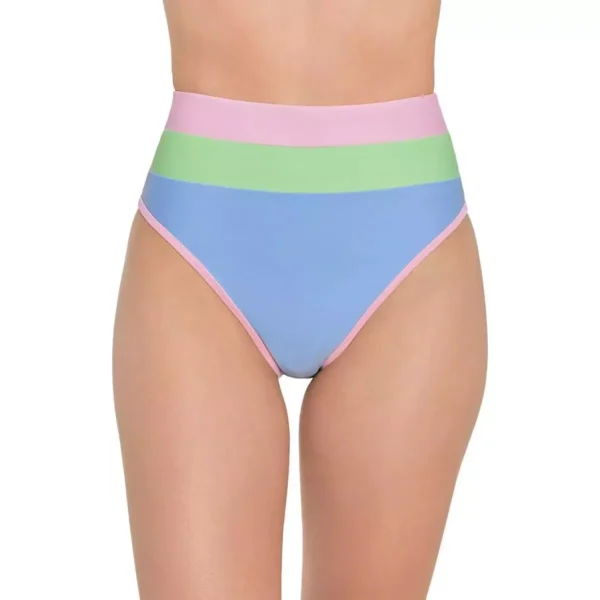 Salt + Cove Womens Colorblock Nylon Swim Bottom Separates Juniors Periwinkle M