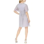 Glam Womens Juniors Knee-Length Embellished Party Dress Gray M