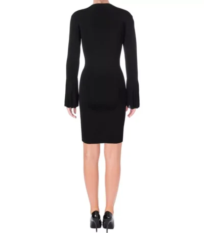 Lauren by Ralph Lauren Women's Bell-Sleeve V-Neck Dress (L, Black)