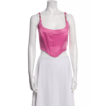 NWT Versace Square Neckline Sleeveless Crop Top Pink