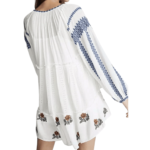 Free People White Wild Horses Embroidery Tassel Tie Boho MiniDress S