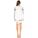 Free People White Wild Horses Embroidery Tassel Tie Boho MiniDress S