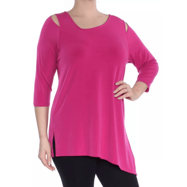 Alfani Cold-Shoulder Asymmetrical Top (Modern Berry, S)