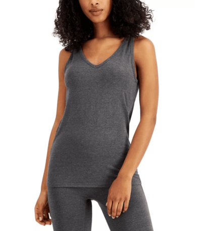 Alfani Ultra Soft Modal Tank Top Large, Heather Charcoal