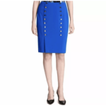 Calvin Klein Women's Petite Button-Detail Sailor Skirt 14W