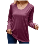 Alfani Women's Scoop Neckline Long-Sleeve Jersey Sleep Top Wild Ginger