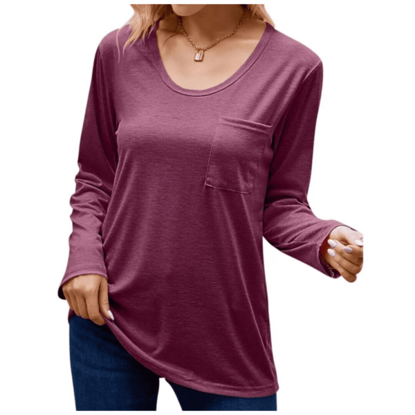 Alfani Women's Scoop Neckline Long-Sleeve Jersey Sleep Top Wild Ginger