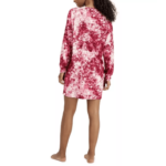 Jenni Women's Long-Sleeve V-Neck Sleepshirt, Pink Multi Tie Dye, XS