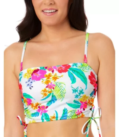 Salt + Cove Womens Juniors Beachwear Floral Print Bikini Swim top