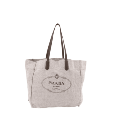 Prada Logo Shopper Tote Grey 2651