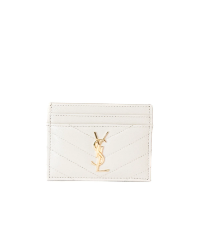 YSL Cassandre Cardholder Blanc Vintage