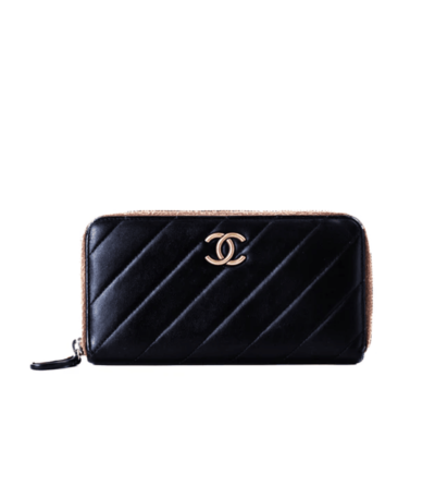 Chanel Zippy Wallet Black Lambskin