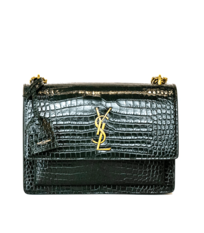 YSL Sunset Medium Dark Mint Croc