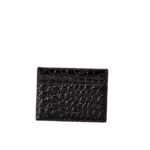 YSL Cassandre Cardholder Black Crocodile-Embossed Leather