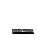 YSL Cassandre Cardholder Black Crocodile-Embossed Leather