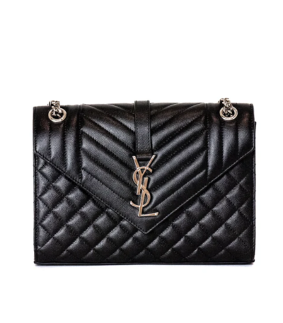 YSL Envelope Bag Medium Black SHW