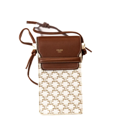 Celine Phone Pouch White Triomphe