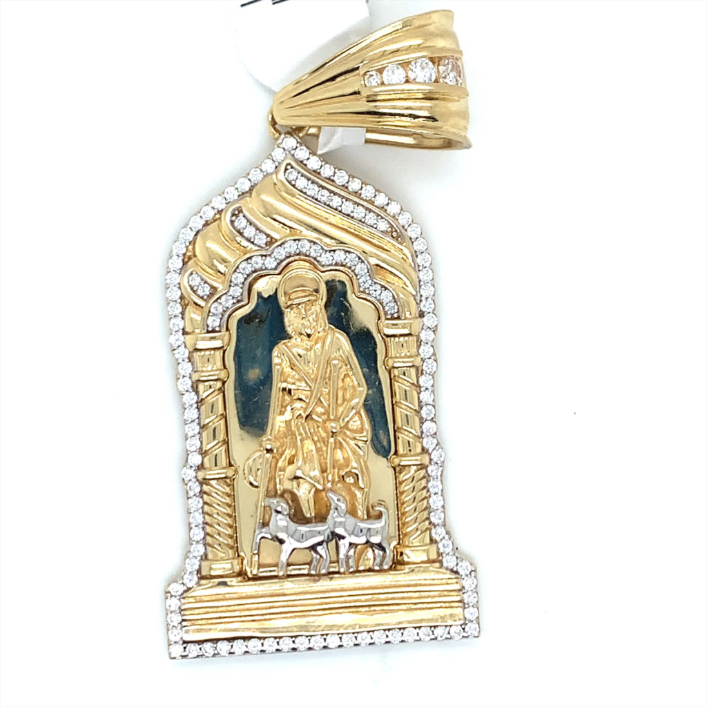 14k, CZ, 6.5mm length 15.5grams