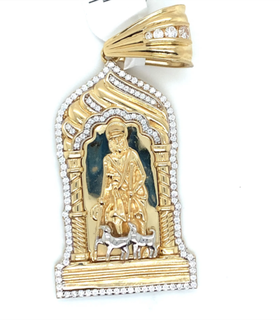 14k, CZ, 6.5mm length 15.5grams