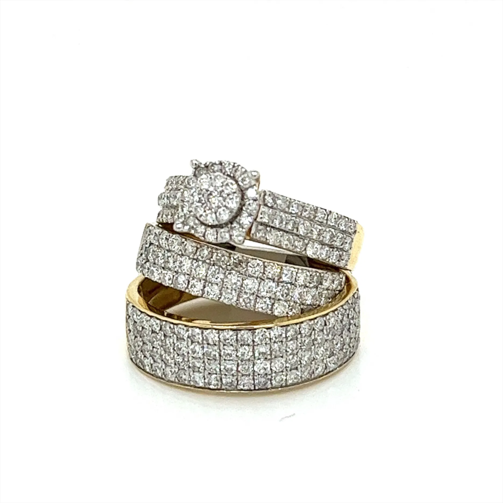 Yellow Gold 14k 2.75ct dia, trio set