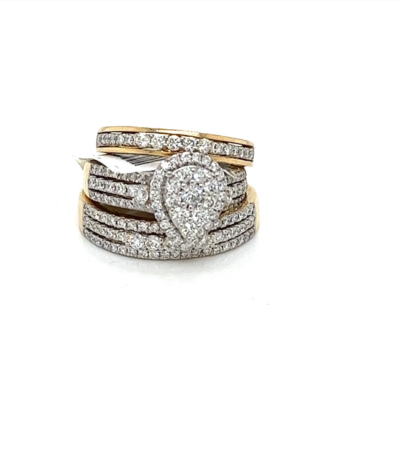 Yellow Gold 14K 1.75ct dia, trio set