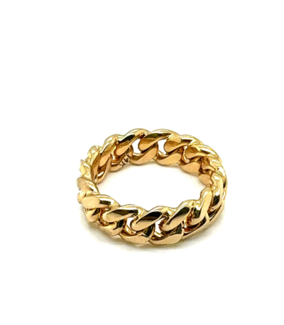 Hand Made 6mm Miami Cuban Links Ring 18k solid gold