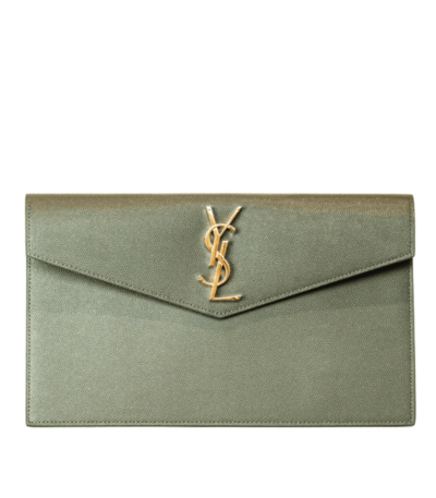 YSL Uptown Pouch Light Sage