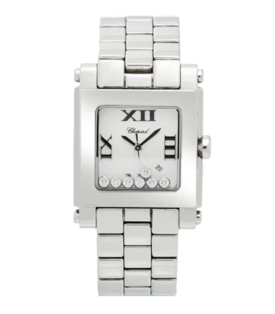 Chopard Happy Sport Square 278496-8495 37.5MM Quartz White Dial With SS Diamond