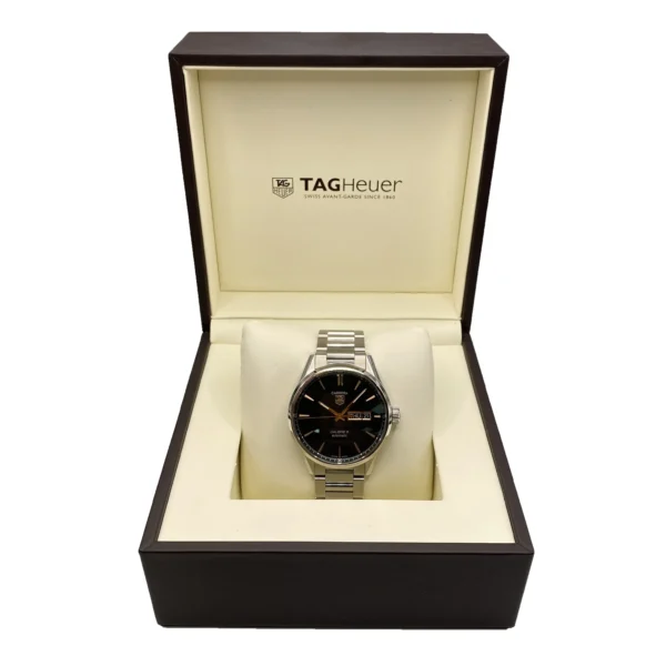 TAG Heuer Carrera 41mm Day-Date Steel Case Black Dial Mens Watch WAR201C.BA0723