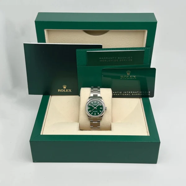Rolex Oyster Perpetual 31mm Steel Green Dial Automatic Ladies Watch 277200